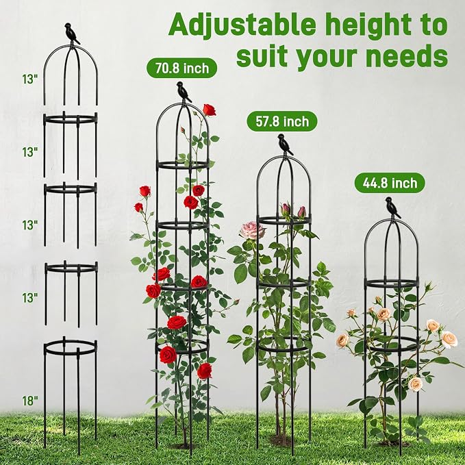2 Pack Trellis for Climbing Planting Outdoor, 6ft Plant Trellis-Rustproof Metal - Image 2