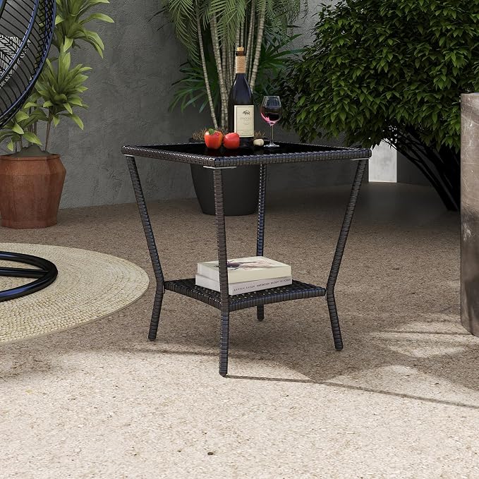 Kinfant Rattan Patio Side Table - Image 2