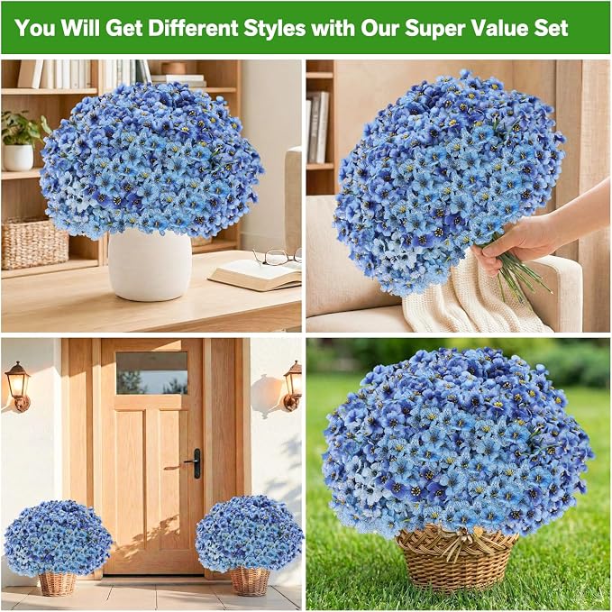 22 Pack Artificial Flowers Outdoor Fake Plants, Faux Flowers UV Resistant - Image 3