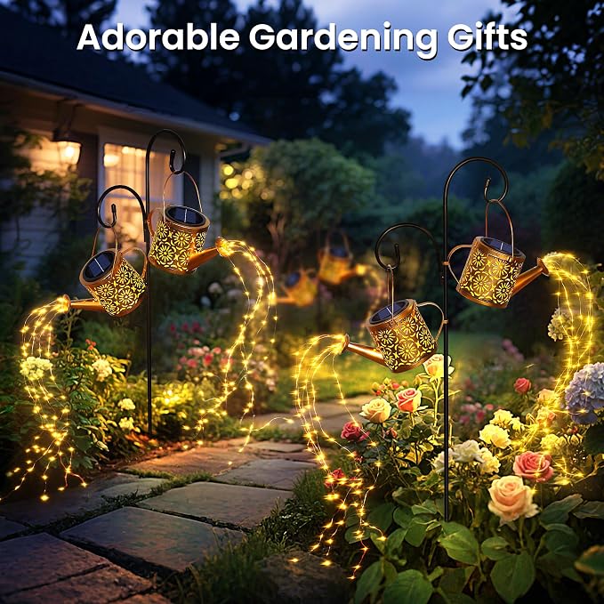 X-PREK Solar Garden Lights Outdoor Decoration, Metal Solar Watering Can Lights - Image 7