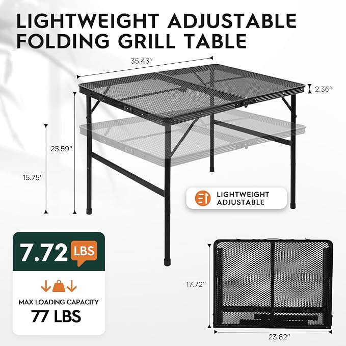 3x2 FT Folding Grill Table, Portable Camping Table - Image 3