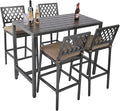 Outdoor Patio Bar Set, Bar Height Patio Dining Set, Weather-Resistant Bistro by Sumshadow