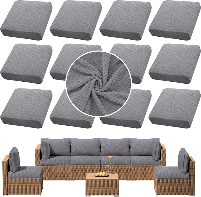 Outdoor Cushion Covers Set, Replacement by SUKAIKEQA