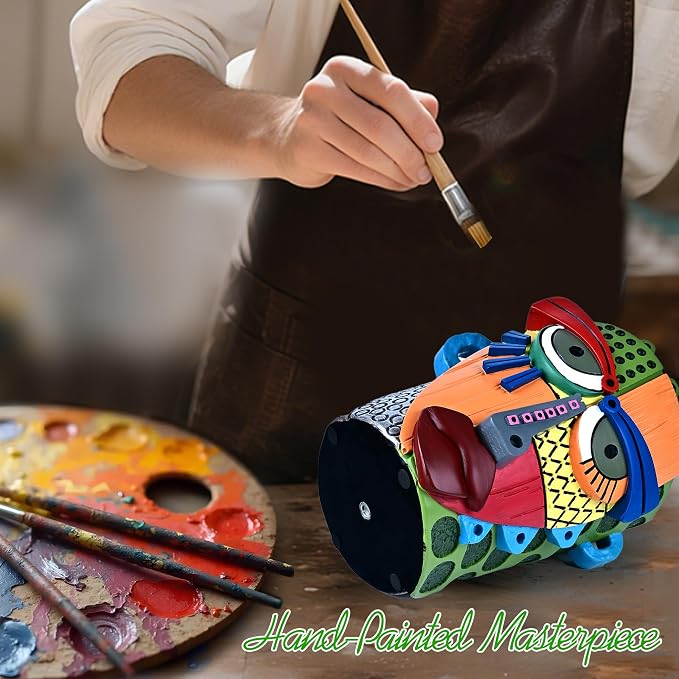 Abstract Face Planter Pots for Plants, Hand-Painted Colorful Flower Pots - Image 5