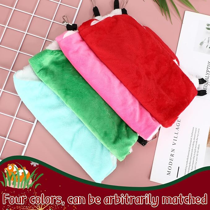 Nuogo 4 Pcs Rat Hammock for Cage Small Animal Hanging Ferret Hammocks for Rat - Image 4