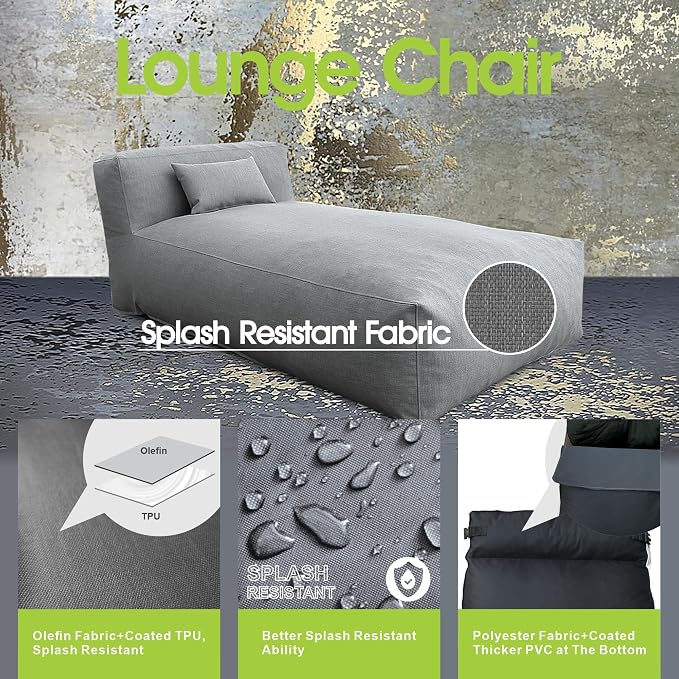 Outdoor Bean Bag Lounger Chair, Big Comfy Outdoor Daybed - Image 5