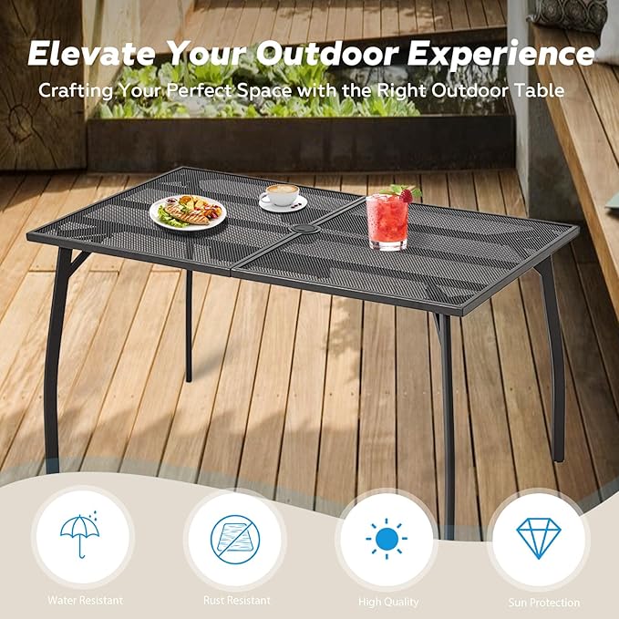 AECOJOY Metal Outdoor Table and Chairs Sets, Patio Dining Table Set - Image 4