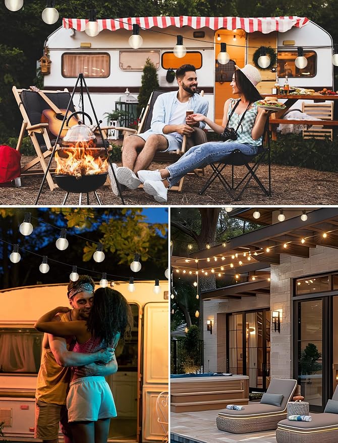 25FT Frosted White Lights G40 Globe Outdoor String Lights Patio Lights - Image 7