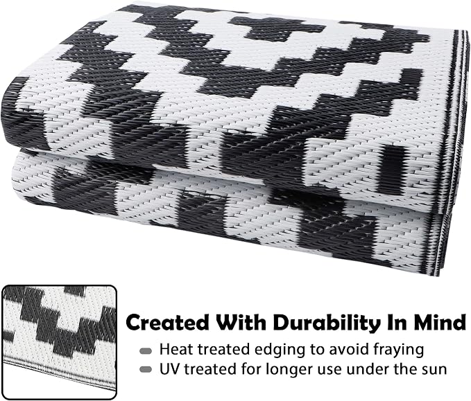 SAND MINE Waterproof Outdoor Rug 5x8 ft, Plastic Reversible Rug, Modern Area Rug - Image 4