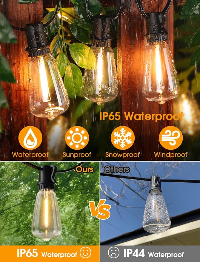 50FT Outdoor String Lights, Patio Lights - Image 3