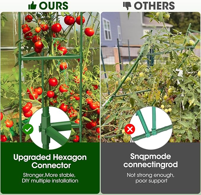 3 Pack Tomato Cages for Garden, Heavy Duty Adjustable Tomato Stake Support for - Image 4