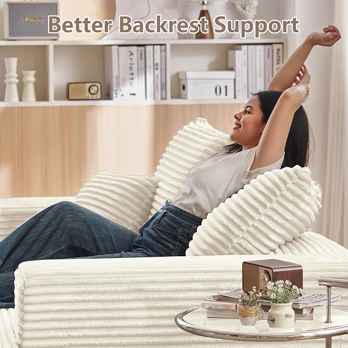 ODUWA Oversized Double Chaise Lounges Indoor, Upholstered Boneless Cloud - Image 7