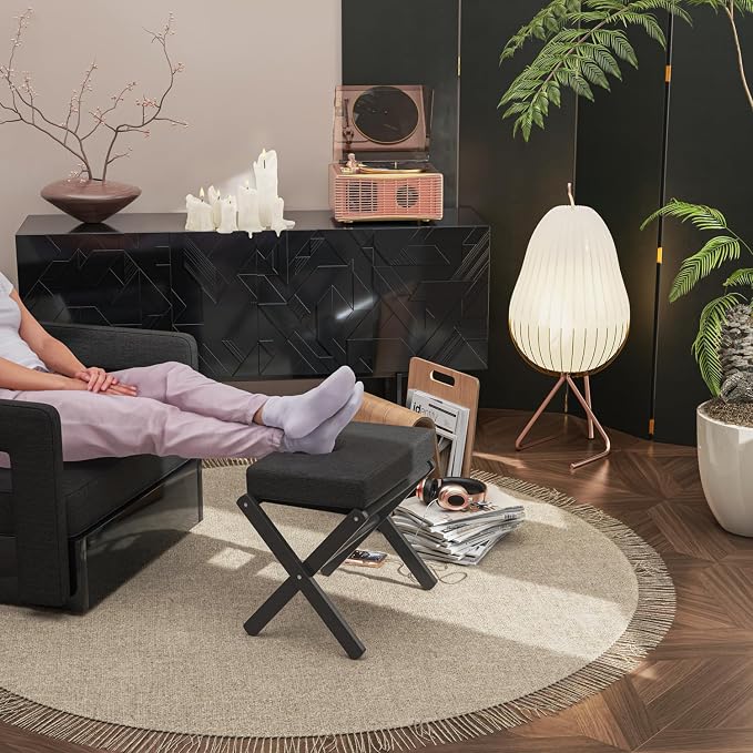 Foldable Foot Stool Ottoman, Small Padded Foot Rest - Image 7