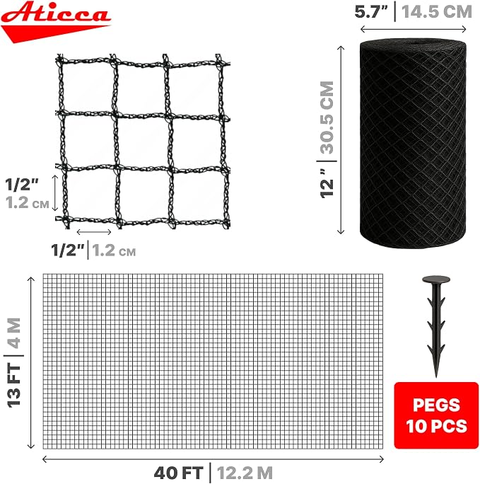 Heavy Duty Bird Netting for Garden Protection & Fruit Trees, 13x40 Ft - Image 2