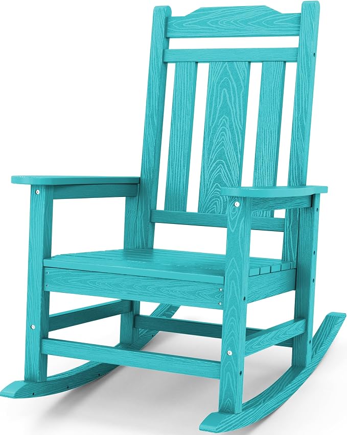 SERWALL Oversized Rocking Chair Outdoor, HDPE Outdoor Rocking Chair by SERWALL