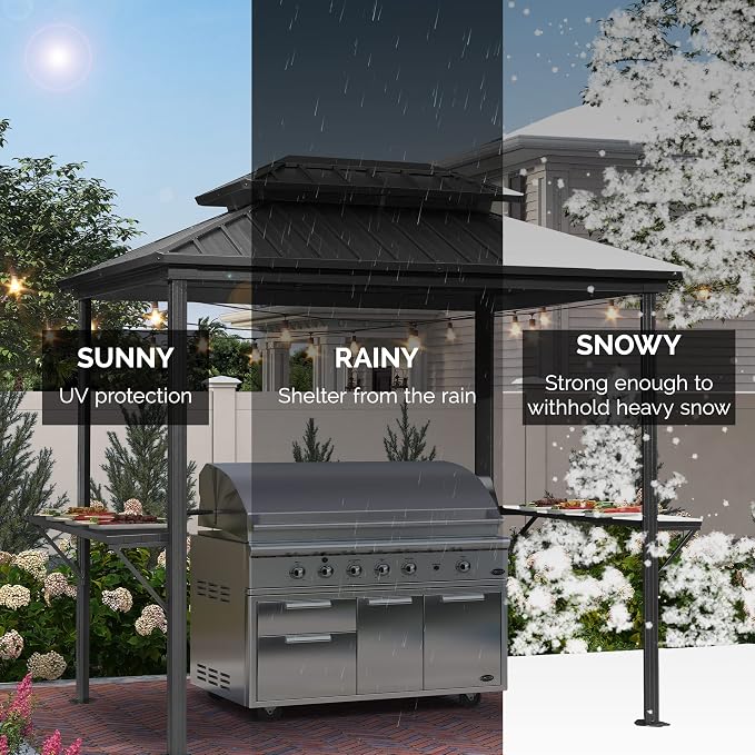 PURPLE LEAF 6.5' X 10' Hardtop Grill Gazebo - Image 9
