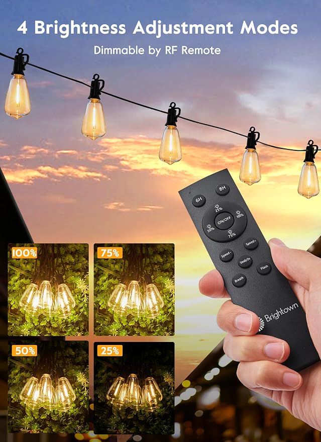 Brightown Solar String Lights Outdoor - 38FT Patio - Image 7