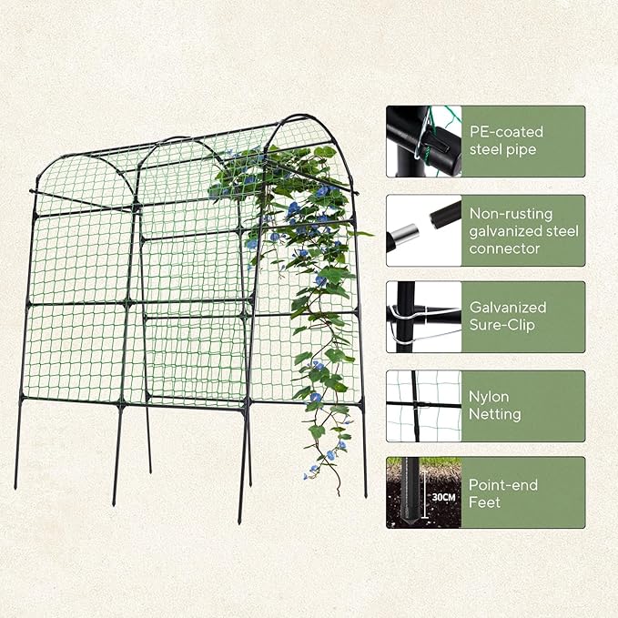 Garden Arch Trellis for Climbing Plants Outdoor, 7.8 ft Tall Cucumber Trellis - Image 6