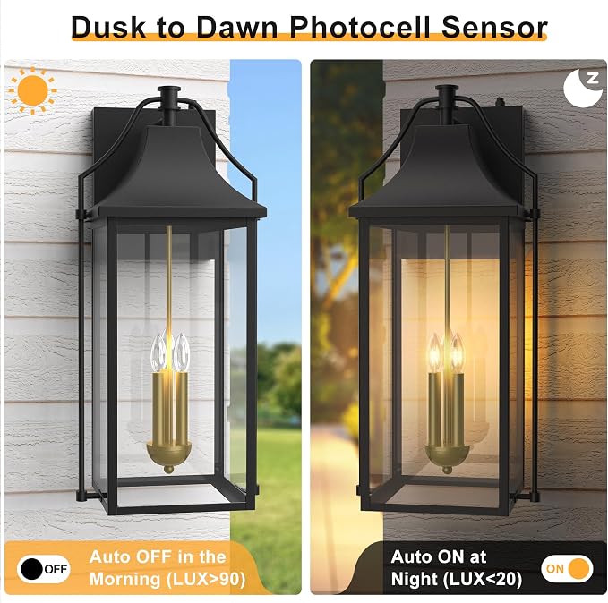 - Outdoor Wall Lights Fixtures, Large Size Dusk to Dawn Waterproof - Image 8