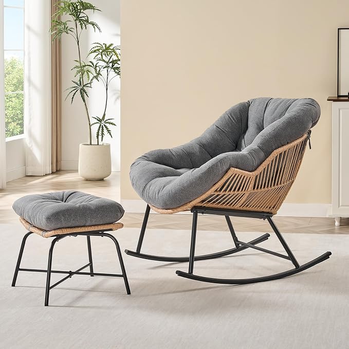 ONBRILL Papasan Rocking Chair - Image 9