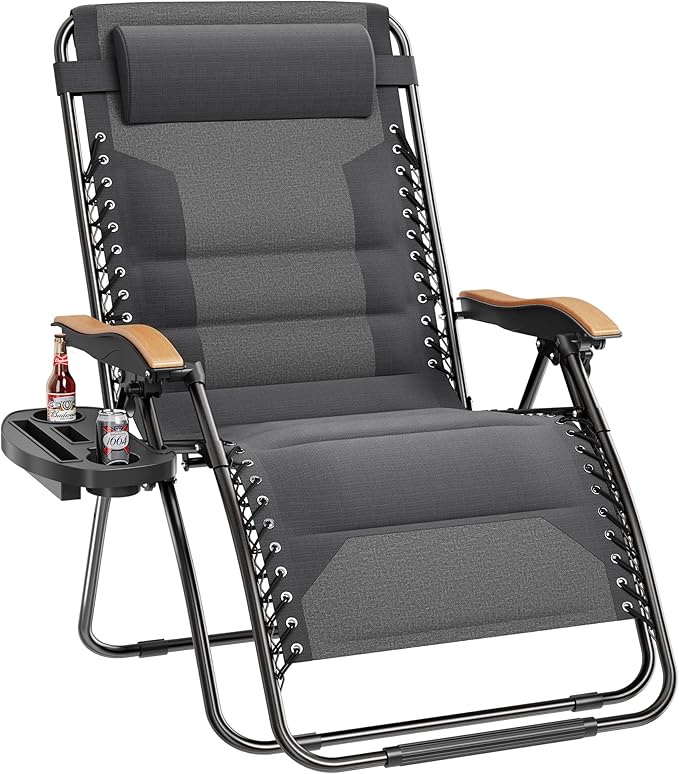 PHI VILLA XXL Oversized Padded Zero Gravity Chair, Foldable Patio Recliner by PHIVILLAThepioneerofcomfortablehouseholdsupplies