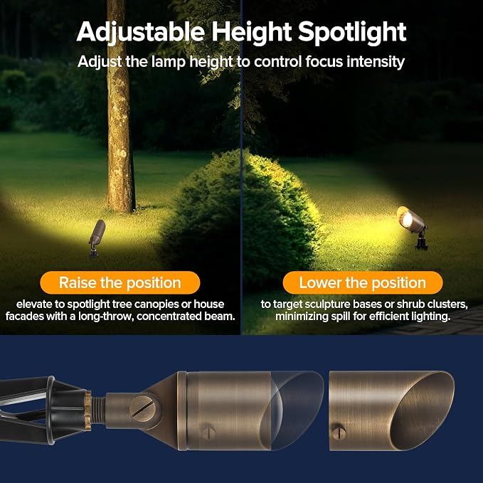 LUTEC Solid Brass Low Voltage Landscape Lighting, 12V Heavy Duty Waterproof - Image 6
