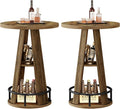 Tribesigns Round Bar Table Set of 2, 39.4" H High Top Bistro Table by Tribesigns