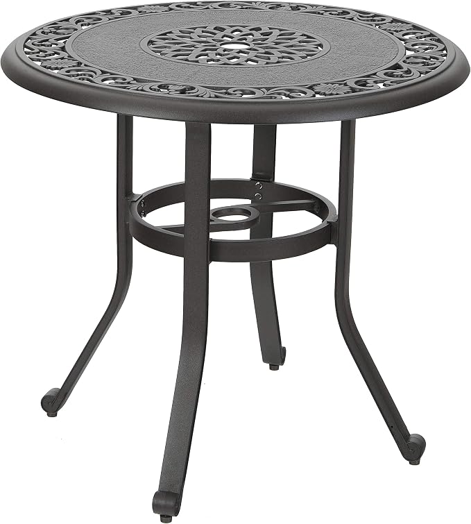 PHI VILLA 32 in Cast Aluminum Patio Outdoor Bistro Round Dining Table by PHIVILLAThepioneerofcomfortablehouseholdsupplies