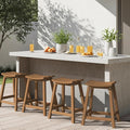 Ciokea 4 Set 24" Outdoor Bar Stools Heavy Duty HDPE Counter Height Bar Stools by CIOKEA