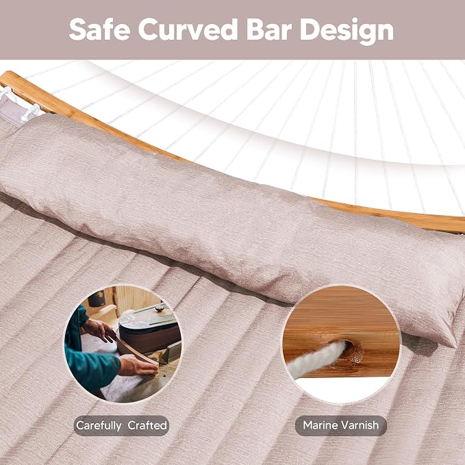 SUNCREAT 13.8 FT Hammocks Quilted Fabric Double Hammock - Image 3