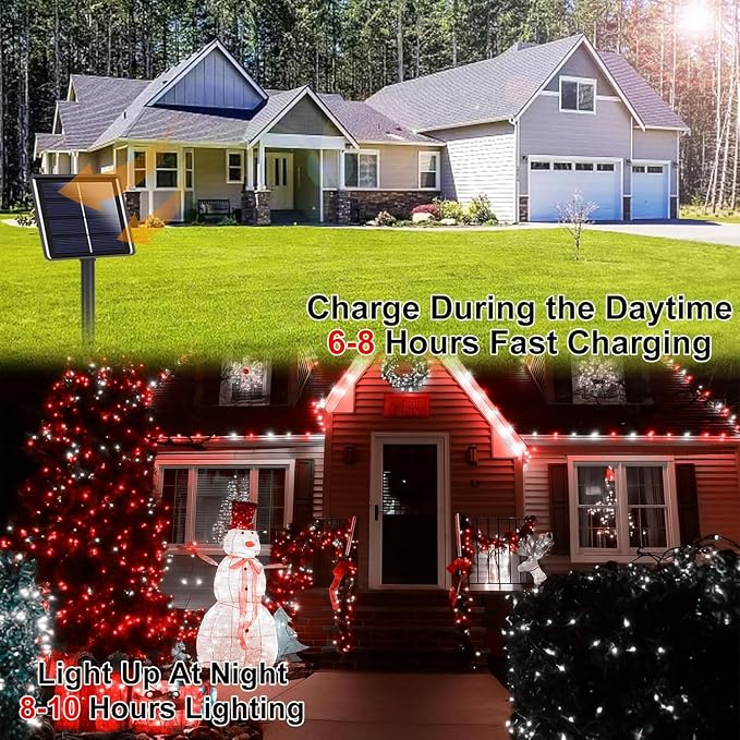 6 Pack 270FT Solar Christmas Lights Outdoor Waterproof, Super Bright 480 LED - Image 4