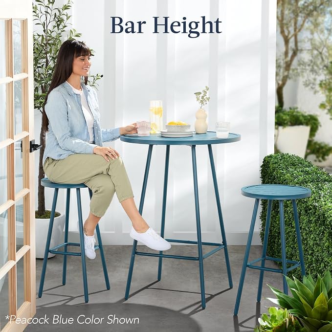 Best Choice Products 3-Piece Patio Dining Set, Bar Height, Outdoor Bistro Set - Image 3