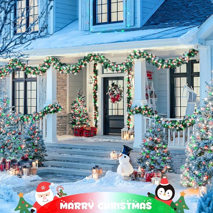 JMEXSUSS 2 Pack Red White and Green Solar Christmas Lights, Each 33FT 100 LED - Image 6