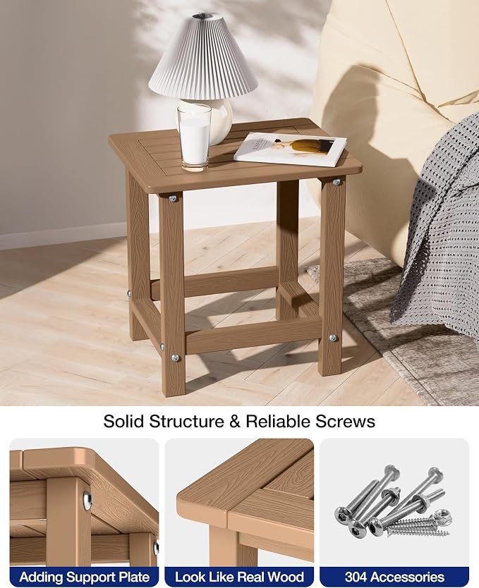YEFU Outdoor Side Table for Patio: 16" HIPS Weather - Image 6