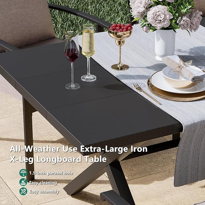 Kullavik 7 PCS Outdoor Dining Table Set - Image 5