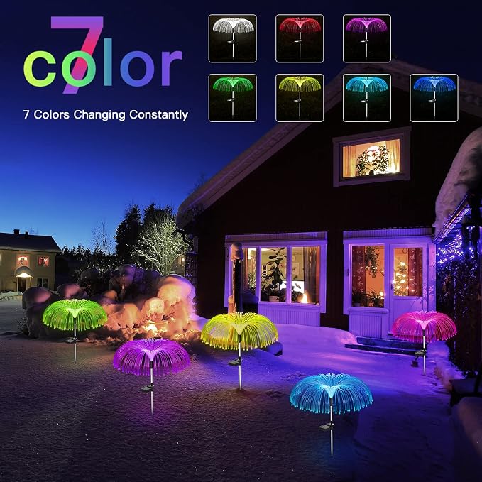 Vosaro Solar Flower Lights Outdoor Garden Decorations Waterproof, Solar Yard - Image 3