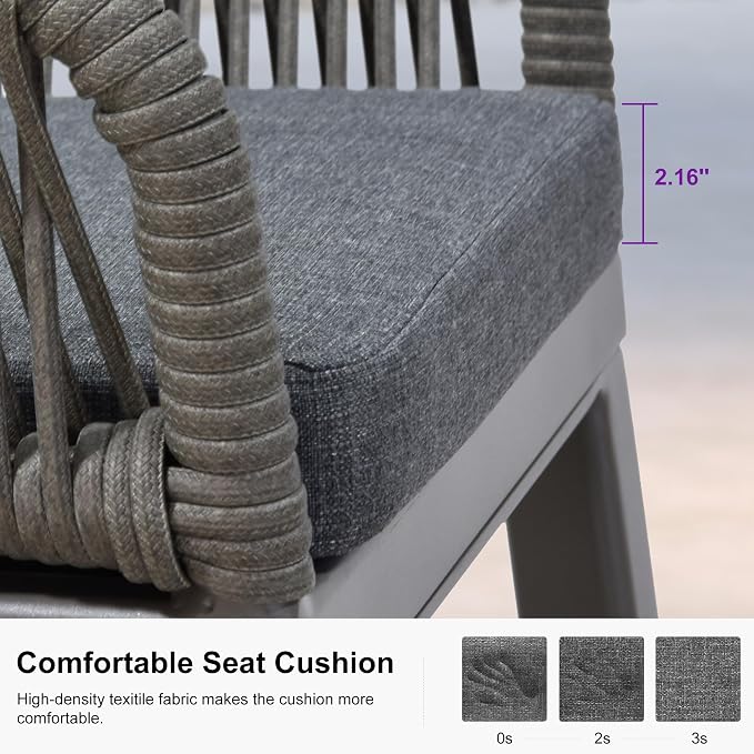 PURPLE LEAF Outdoor Wicker 29" Bar Stools Set of 2, Boho Patio Bar Height Chair - Image 6