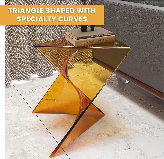 LeisureMod 15.75" Stackable Weather-Resistant Plastic Triangular Side Table - Image 5