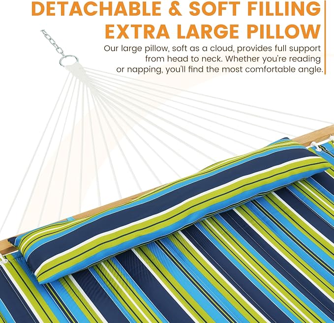 Lazy Daze Hammocks 12 FT Quilted Fabric Double Hammock - Image 2