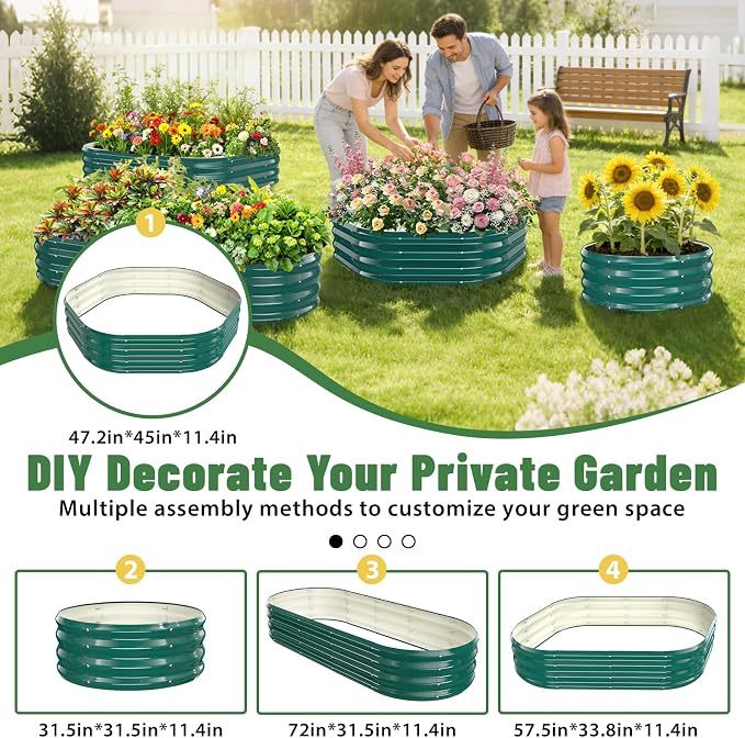 Hexagon Raised Garden Bed, 48 Inch Diagonal & 12 Inch Tall, Galvanized Steel - Image 4
