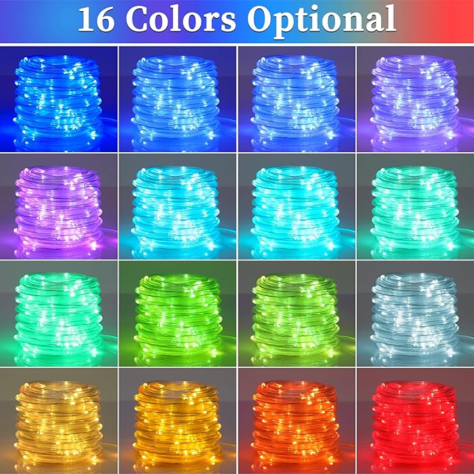ANJAYLIA 66ft 200 LED Rope Lights Outdoor, Waterproof 16 Colors Changing String - Image 2