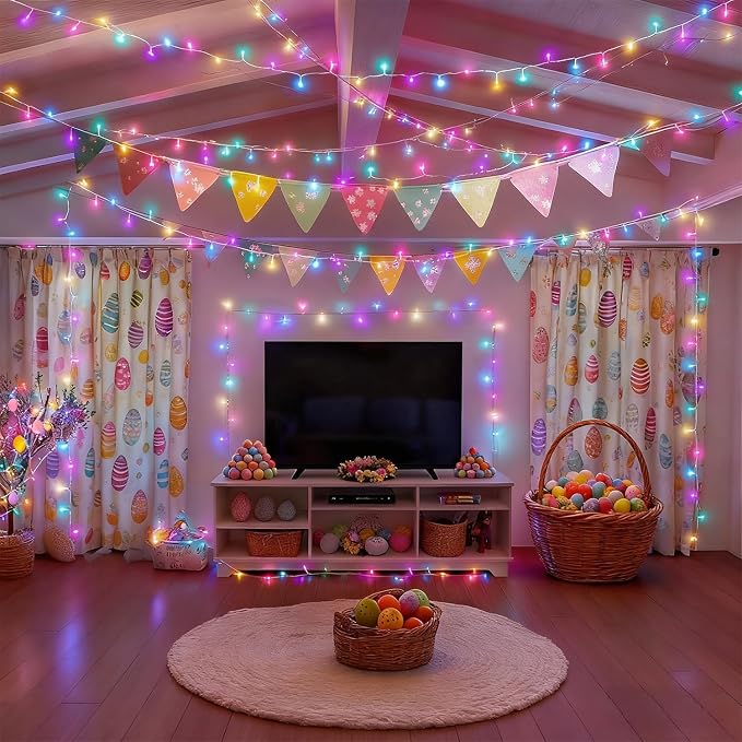 LJLNION 300 LED Easter String Lights, Extra Long 98.5FT Fairy Lights Outdoor - Image 6