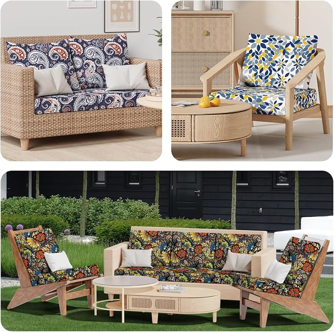 8Pcs Square Small Stretch Patio Cushion Covers, Couch & Sofa Replacement - Image 9