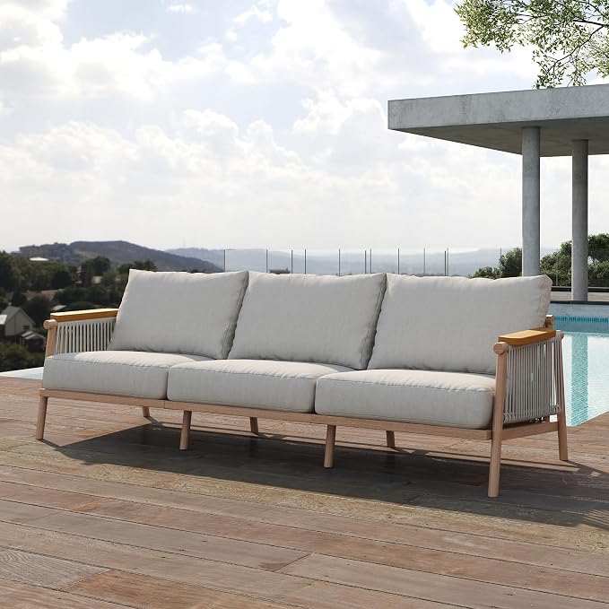 Acanva Modern All-Weather Aluminum Outdoor Patio Sofa by acanva