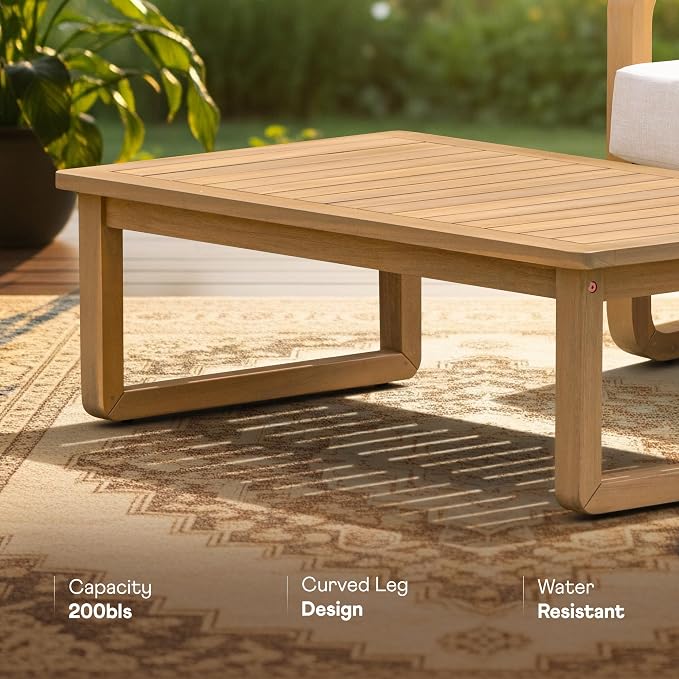 Idzo Ivy Loveseat with Coffee Table – Beige Fabric, 2-Seater Outdoor Sofa Set - Image 5