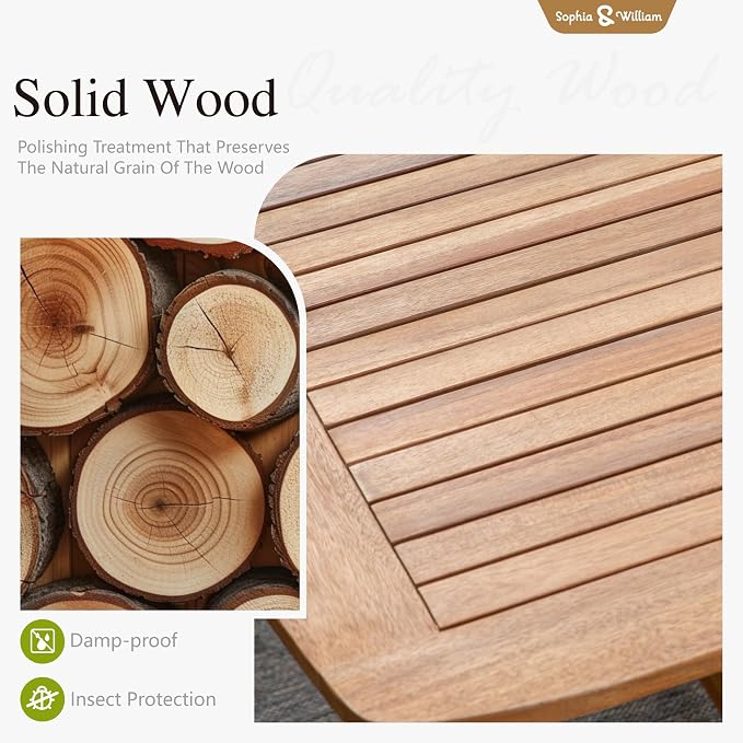 Sophia & William Patio Outdoor Table and Chairs Set, Patio Dining Sets - Image 3
