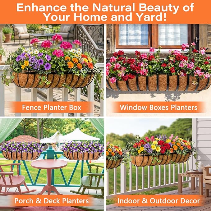 Legigo 2PCS 36 Inch Natural Trough Coco Coir Liners Planters Replacement - Image 6