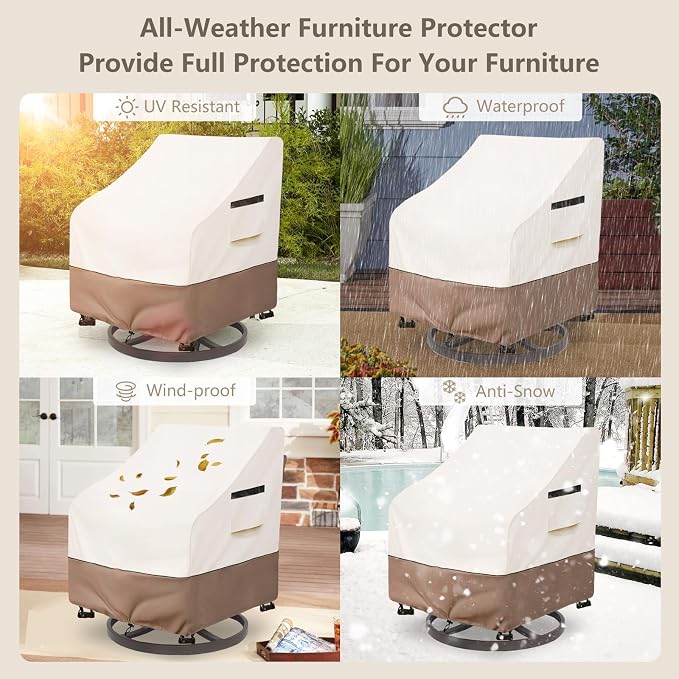 Patio Chair Covers Waterproof Heavy Duty Patio Furniture Covers, 30W x 34D x - Image 8