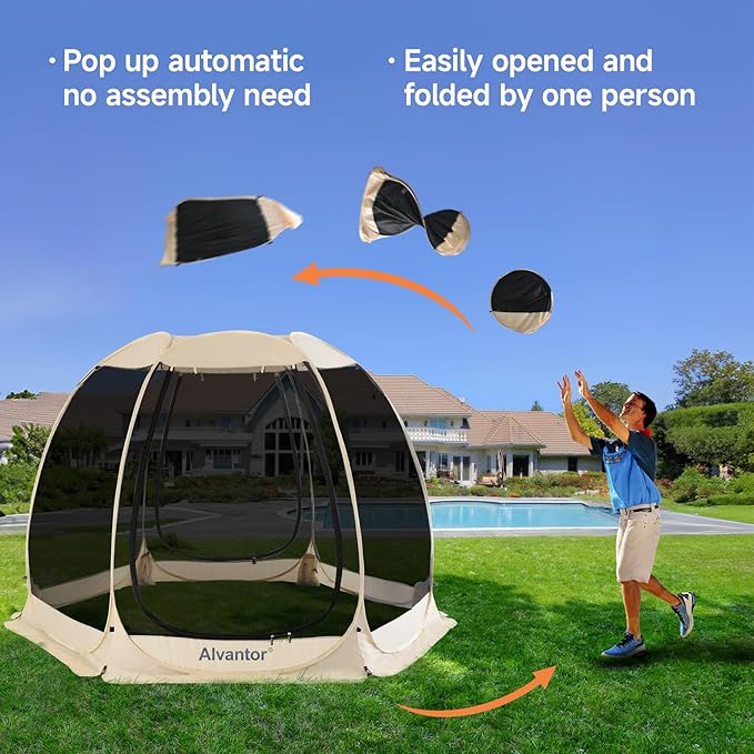 Alvantor® Screen House Gazebo, Pop Up Igloo Screened Canopy Tent - Image 3