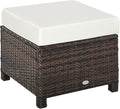 Outsunny 20" Patio Wicker Ottoman, Additional Seating, Side Table by Outsunny